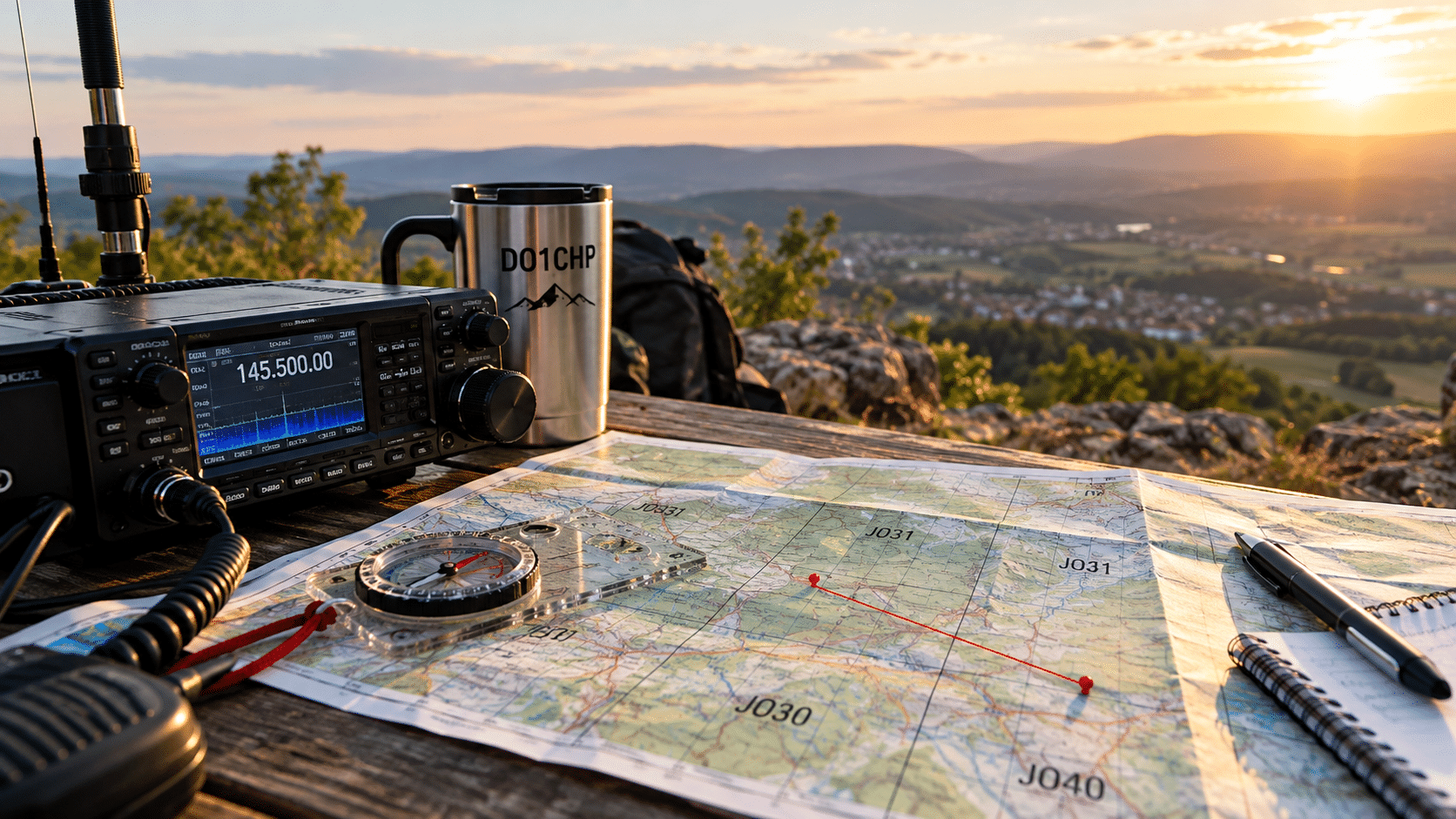QTH Locator berechnen mit Karte, Amateurfunkgerät und Kompass